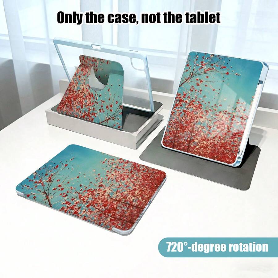 1pc Floral Pattern Flip Cover Desk Protective Case With Pen Slot, Compatible With IPad 10.9/10.2/Air 5th Gen/Pro 11/10th Gen/9.7/Air 2/Compatible With IPad (7th Gen)/Compatible With IPad (8th Gen)/Compatible With IPad Air 4/5/Pad Pro 11/Compatible With IPad 10.9" (2022), Smart Protective Cover, Compatible With IPad Air 13 (M3 2025)/Pad Air 11 (M3 2025)/Pad Air 11 (M3 2025)/Pad 11 (A16 2025), Fits S7/S8/S9/S6 Lite/S7+/S8+/S7FE/A7/A8/A9 - Multicolor - View 1