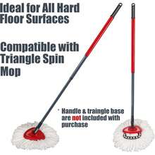 [ 3 Pack ] Mop Refills Compatible With Triangle Spin Mop, Made Of Microfiber, Deep Cleaning Machine Washable And Easy-To-Replace - A - Xem 5