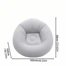 1 Oversized Inflatable Slouchy Sofa Chair | Made Of Grey PVC Material, Portable And Foldable, Ergonomically Designed For Use In Four Seasons, Perfect For 100 Living Room And Outdoor Camping Scenarios - Multicolor - View 13