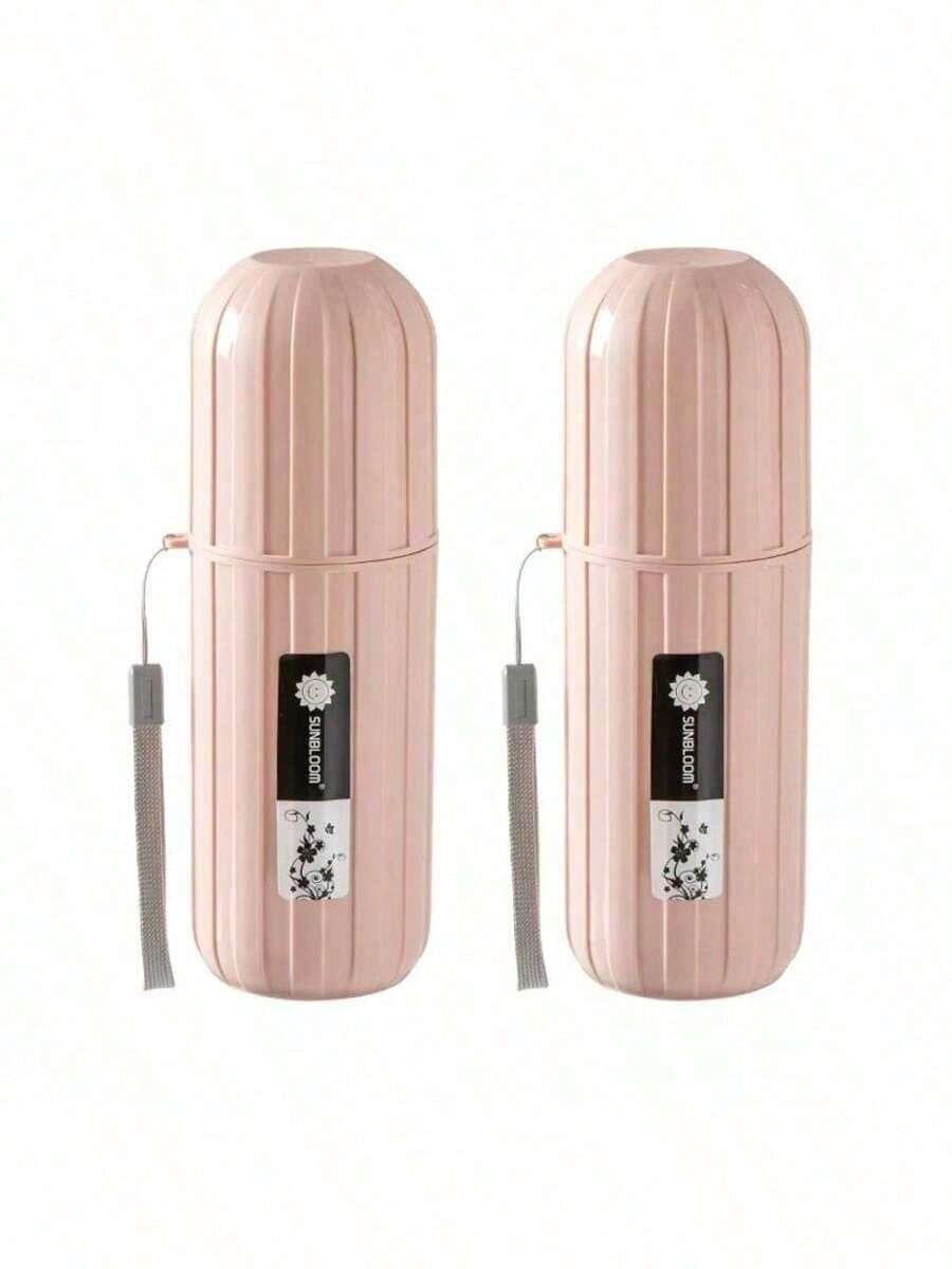 1pc Travel Toothbrush Cup, Portable Tooth Brushing Cup, Dental Kit Cup, Toothbrush Holder Set - Multicolor - View 1