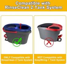 Hezane 4Pack Mop Replacement Head For O Cedar RinseClean 2 Tank System,1 Pack Mop Replacement Base For O-Cedar,Spin Microfiber Mop Refills For Cleaning All Floors - MàuC - Xem 5