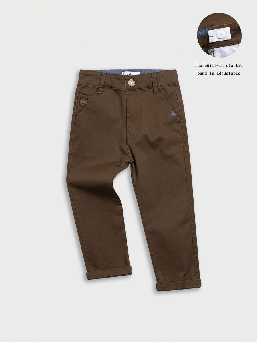 Boys' Letter Embroidery Casual Woven Pants