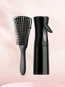 14pcs Natural Curl Hairstyling Tool Set, Including Spray Bottle, Sleep Cap, Curling Comb, Detangling Brush, Alligator Clips, Wet/Dry Hair Brushing Kit, Available In Pink/Black/Purple - Multicolor - View 16