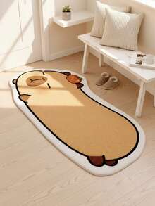 1pc Soft & Comfortable Cartoon Capybara Sleep Mat - Plush Faux Wool, Machine Washable, Ideal For Bedroom Or Entryway Decor, Valentine's Day/Graduation Gift, Indoor Comfort Mat | Cartoon Animal Design | Bedroom Rug, Bedroom Decor, Room Decor, Small Rug, Blanket - Multicolor - View 3