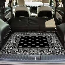 1件装印花汽车后备箱垫，户外野餐垫，通用尺寸，汽车后备箱货物保护垫 | 适用于轿车、卡车、SUV的专用后备箱地垫 | 保持车辆清洁 - 後車廂墊 - 查看 2