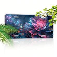 6x 12inch (15.2x 30.5cm ) Aluminum License Plate Frame With 4 Holes - Stable And Durable With Vibrant Flower Design - A - 查看 8