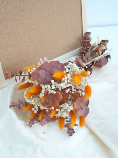 1 Bouquet Mixed With Baby's Breath, Eucalyptus, Pampas Grass, Bunny Tails, Lavender And Statice, Natural Dried Flowers Bouquet For Vase, Wedding, Bridal Bouquet, Home Decor, Office, Party, Photography Props