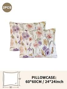 1pc/2pcs/4pcs Floral Print Pillowcase, Breathable Soft Comfortable, Envelope Closure Suitable For Bedroom Sofa Home Decor, Retro Style Bedroom Living Room Home Decor, Pillow Insert Not Included, Suitable For All Seasons - Multicolor - View 25