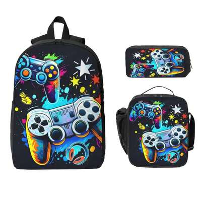 3 piezas Organizador de equipaje, mochila y estuche de lápices compatible con viajes, escuela y uso diario - Mochila de gran capacidad con correas ajustables, cierre con cremallera y organizador para adolescentes