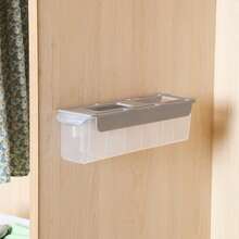 1 pieza Caja de almacenamiento de pared de plástico, caja de almacenamiento de cajón multifuncional para ropa interior y calcetines, caja de almacenamiento montada en la pared sin perforación, con deflector ajustable incorporado, adecuada para almacenamiento en dormitorio, organización de armario, almacenamiento de cocina, almacenamiento de baño - Multicolor - Ver 15