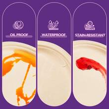 3/25/50个可堆肥圆形纸盘（白色/约26厘米） - 重型纸盘 - 由甘蔗纤维制成 - 适用于日常用餐、餐厅、家庭聚会、餐车、特殊活动、餐饮、婚礼、派对 - 防水、防油、微波炉加热、坚固、防切割。 - 彩色 - 查看 9