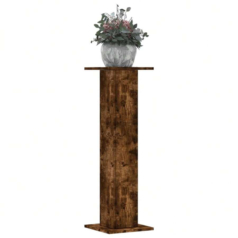 vidaXL 2 Stück Pflanzenständer Aus Räuchereiche, 30x30x95 Cm, Holzwerkstoff - A - Voir 1