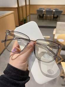 [Stylish Durable Eyeglasses] 1pc Stylish Durable Blue Transparent Eyeglasses - Eye Protection From Screens Including Computers, TVs, Phones, Sleek Eyewear, Computer Eye Protection - Multicolor - View 7