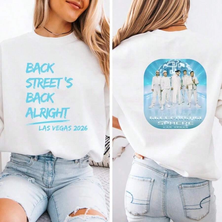 1 Pc Women's And Men's Pop Music Bring Memory Back Street Men Women  T-Shirt, Bring Memory Back, Backstreet Band, BSB Rock Shirt, Vintage Pop ShirtBack-To-School Season, Father's Day, Mother's Day Gifts - 白色 - 查看 1