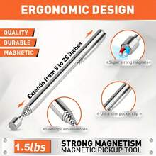 15LB Telescoping Magnetic Pickup Tool - Stainless Steel Grabber With Ergonomic Non-Slip Grip, Handheld Manual For Automotive Repair, Construction, Hard-To-Reach Home DIY Screw Retrieval, Durable Compact Professional Mechanic Essential - A - View 4