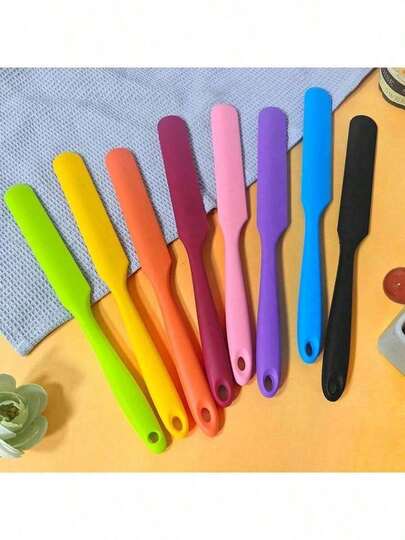 Silicone Jar Scraper Spatulas, Heat Resistant Cake Cream Peanut Butter Spatulas Mixing Batter Scraper, Nonstick Bread Spatula Rubber Kitchen Jar Blenders Scraper Long