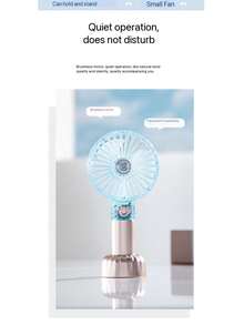 MEET SUN 1pc Transparent Solar Powered Crystal Rechargeable Quiet Fan, 3 Wind Speed Settings, Portable & Mountable, Best Selling Cross-Border Product, Comes With Hanging Strap - Multicolor - View 6