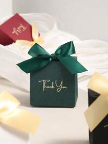 5/10pcs Mini Gift Boxes, Special Paper Material Solid Color Gift Boxes With Bow Ribbon, Foil "Thank You" Text, Suitable For Various Festivals, Parties, Weddings, Birthdays Small Gift Decoration, Christmas Candy, Chocolate, Snacks And Small Gift Packaging - Multicolor - View 6