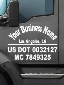 定制DOT（美国交通部）卡车和商用车贴纸，个性化货运公司乙烯基贴纸，带有DOT和MC编号，定制公司名称字母拖车卡车门贴纸，专业合规识别贴纸，防水防风耐用乙烯基材质，易于粘贴和移除，可定制尺寸、字体和颜色，适用于个体经营者和货运公司卡车门窗贴纸 - 多色 - 查看 4