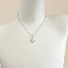 1pc Silver Herringbone Necklace, Fashionable Luxury Fish Tail Pendant Clavicle Chain - Image - View 3