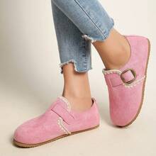 Thickened Slip-On Slouchy Slippers, Comfortable Vintage Minimalist Casual Soft-Soled Slip-On Shoes For Home & Outdoor Wear - Pink - View 6