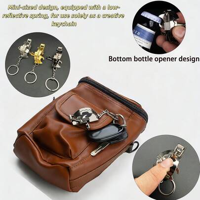 时尚创意趣味金属迷你捕鼠器钥匙扣，可作开瓶器、日常减压神器、背包挂件、2025汽车钥匙链挂件，独特捕鼠器工艺品，非常适合作为圣诞节、父亲节、情人节、生日、节日礼物。