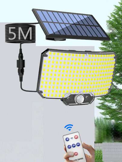 234颗LED太阳能泛光灯，太阳能壁灯，户外太阳能路灯和区域照明灯，带运动传感器和遥控器，适用于庭院、花园、小径、露台、门廊、户外装饰