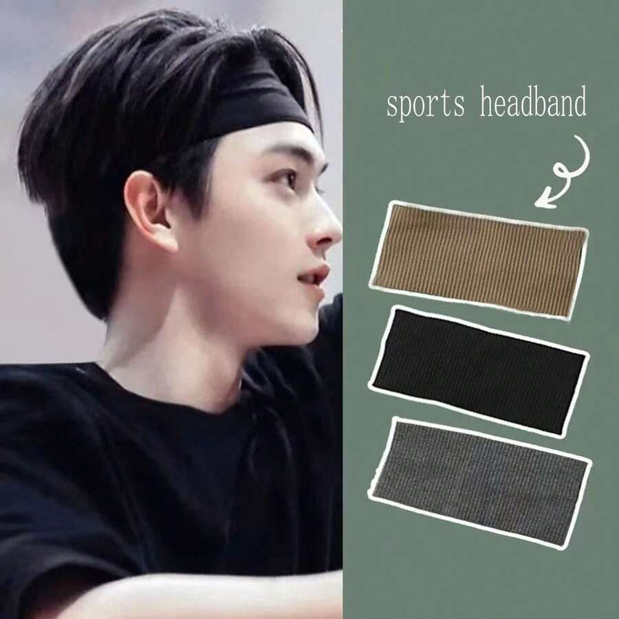 1 Peça Faixa de Cabeça Esportiva, Bandana Absorvente de Suor para Homens, Faixa de Cabelo para Corrida, Outono/Inverno - A - Visão 1
