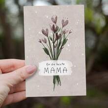 1 PIEZA Tarjeta de felicitación del Día de la Madre alemán - Incluye un sobre, diseñada con flores de acuarela bohemias para el Día de la Madre española, convirtiéndola en un regalo distintivo adecuado para cualquier evento - Conjuntos - Ver 6