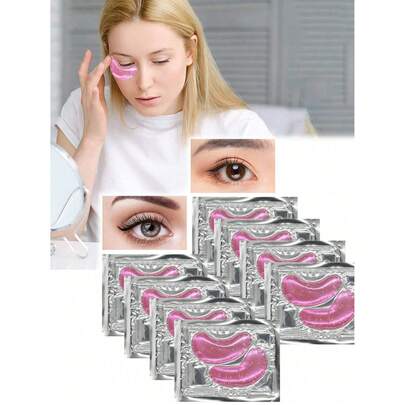20pcs (10 Pairs) Gel Eye Mask Cooling Eye Pads, Suitable For Eye Care, Dark Circles, Smoothing, Suitable For Both Men And Women, An Ideal Gift For Women. Eye Patches Are Ideal Gifts For Valentine's Day, Mother's Day, Halloween, Christmas, Travel, Birthday And Other Occasions.