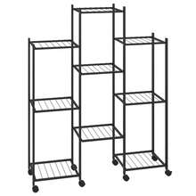 vidaXL Blumenständer Mit Rollen 83x25x103,5 Cm Schwarz Eisen - A - Voir 2