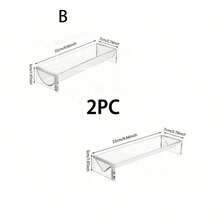 2PCS Clear Acrylic Rectangular Cookie Display Stand Multi-Functional Dessert Tray For Home Wedding Birthday Party Countertop Sturdy - Clear - View 11