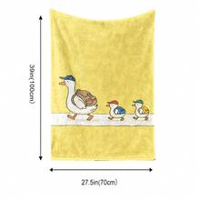 1pc Flannel Throw Blanket| Duck Animal Duck And Duckling Pattern 2D Printed Lightweight & Soft, All-Season Cozy Blanket For Sofa, Bed, Camping & Office| Machine Washable| Ideal Gift For Birthday, Christmas, Holiday| Available In Various Sizes - White - View 3