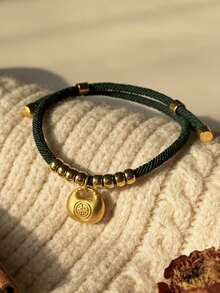 1件红色绳子和金色珠子吉祥铃铛宠物项圈项链，猫狗节日项链，新年宠物吊坠礼物 - 彩色 - 查看 19