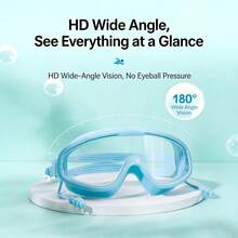 热销大框泳镜 - 高清防雾防水全景泳镜带耳塞 - 多色 - 查看 3