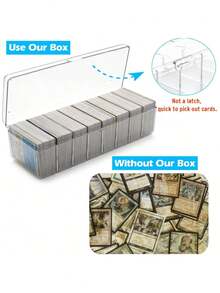 1 hộp đựng thẻ sưu tầm, chất liệu nhựa, có vách ngăn tháo rời, thích hợp để đựng thẻ ngân hàng, danh thiếp, thẻ game, thẻ PTCG, đồ trang trí Halloween. Hộp cũng có thể đựng phụ kiện tóc, trang sức, mỹ phẩm và các vật dụng khác. - trong suốt - Xem 7