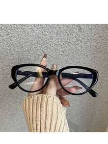 1副/3副装奢华复古时尚黑色/琥珀棕色/透明框女士猫眼眼镜，柔韧合金材质，视野清晰，防滑稳固，修饰脸型，百搭日常、街头、派对、工作、上学、素颜等各种场合，性价比超高的复古猫眼多功能时尚配饰，情人节/毕业典礼/母亲节的理想之选，素颜必备单品。 - 彩色 - 查看 5