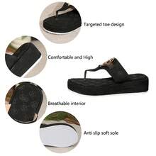 New Thick Sole Wedge Slide Sandals For Women, Fashion Summer Beach Slippers - Black - View 13