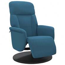 vidaXL Relaxsessel Mit Fußteil Blau Samt - Blau - Übersicht 2