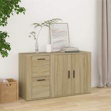 vidaXL Sideboard Sonoma-Eiche 100x33x59,5 cm Holzwerkstoff - Gelb - Übersicht 1