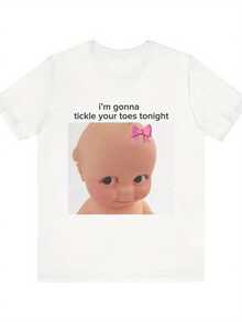 Funny Tonight I'Going To Tease Your Toes Print-Shirt Men & Women - Soft Stretch Unisex Casual Crewneck Tee With Mischief Design, Loose Fit Short Sleeve Shirt (Sizes S-3XL) - Washable All-Season - Street Fashion Shirt - Breathable And Light - Comfort Fit - Casual & Stretchy - Geometric Pattern - Casual-Shirt - 白色 - 查看 6