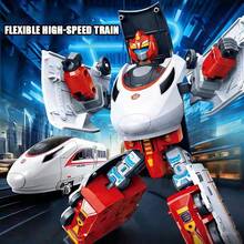 1 Pc Children's Transfiguration High Speed Rail Robot Toy Train Armor Warrior Boy Handmade Transfiguration Car Hero Toy - Multicolor - View 2