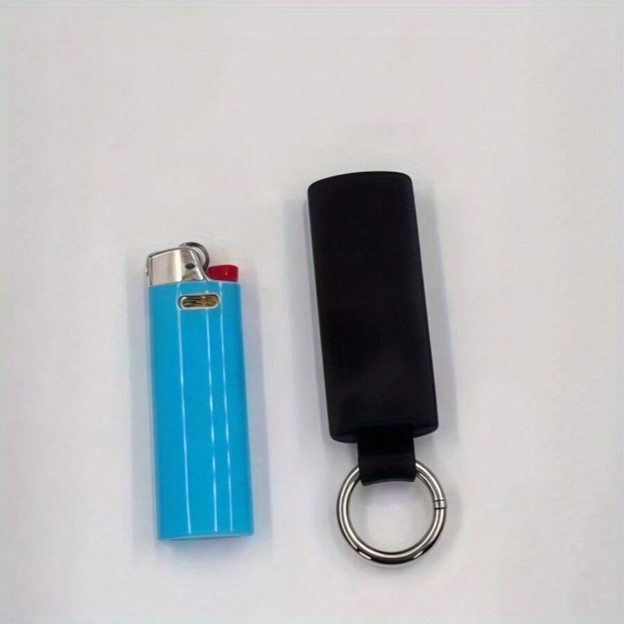Silicone Fire Starter Case For J6 Lighter, With Spring Clip And Keychain - Protective Cover, Compatible With J6 Rechargeable/ Disposable Lighter - Black - View 1