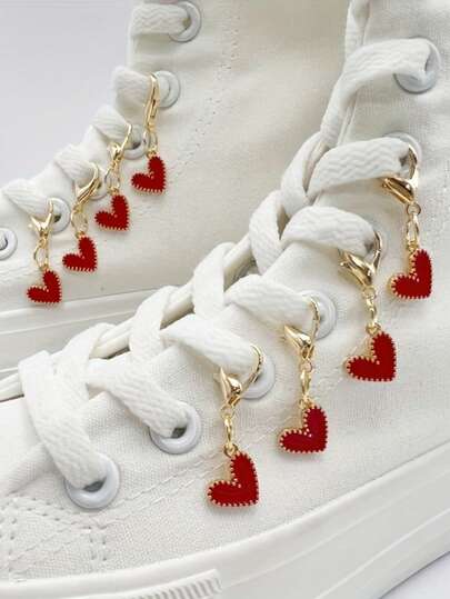 4/8pcs Heart Shaped Shoe Charms, Detachable Shoe Clips, DIY Shoe & Boot Decorations