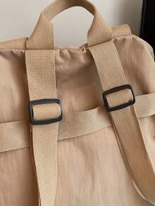 2-In-1 Khaki Backpack, Large Capacity Multi-Pocket Daypack For School & Travel - Multicolor - View 7