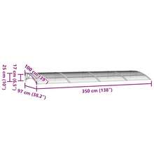 vidaXL Türvordach Schwarz 350 X 100 Cm Polycarbonat - A - Voir 7