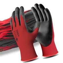 JOISIV PU Coated Work Gloves, Non-Slip Durable Gloves, Lightweight Breathable Knit, Suitable For Construction, Industrial, Warehousing, Gardening, Home Repair, Assembly And General Tasks, Unisex - 16 PCS - View 19