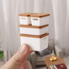 Bộ 4 món mô hình nhà búp bê thu nhỏ, hộp đựng đồ nhỏ cho nhà búp bê, hộp đựng dụng cụ mini, đồ vật thu nhỏ, mô hình nhà búp bê thu nhỏ, đồ trang trí mini, đồ chơi nội thất mini, phụ kiện tự làm mô hình nhà búp bê thu nhỏ, mô hình nhà búp bê thu nhỏ dùng để trang trí cảnh và đạo cụ chụp ảnh, mô hình tiểu cảnh thủ công thu nhỏ, phụ kiện trang trí nhà thực tế. - Nhiều màu - Xem 1