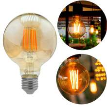 ILUMIFON Lâmpada Filamento LED G80 4W E27 LUZ BRANCO QUENTE Âmbar Retrô Vintage 110V~220V | Bivolt - Amarelo - Visão 3