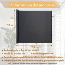 Puerta De  Retráctil Para Bebés Expandible 78x130cm - Negro014 - Ver 7